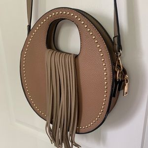 Western Tassel Brown cross body bag with gold detailing